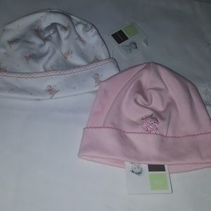 MAGNOLIA BABY BEANIES NWT SET PINK MONKEY & MICES